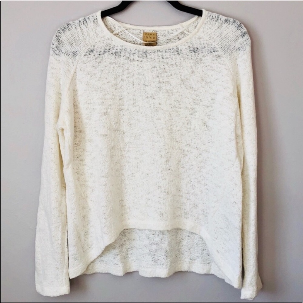 Zara White Crew Neck Sweater